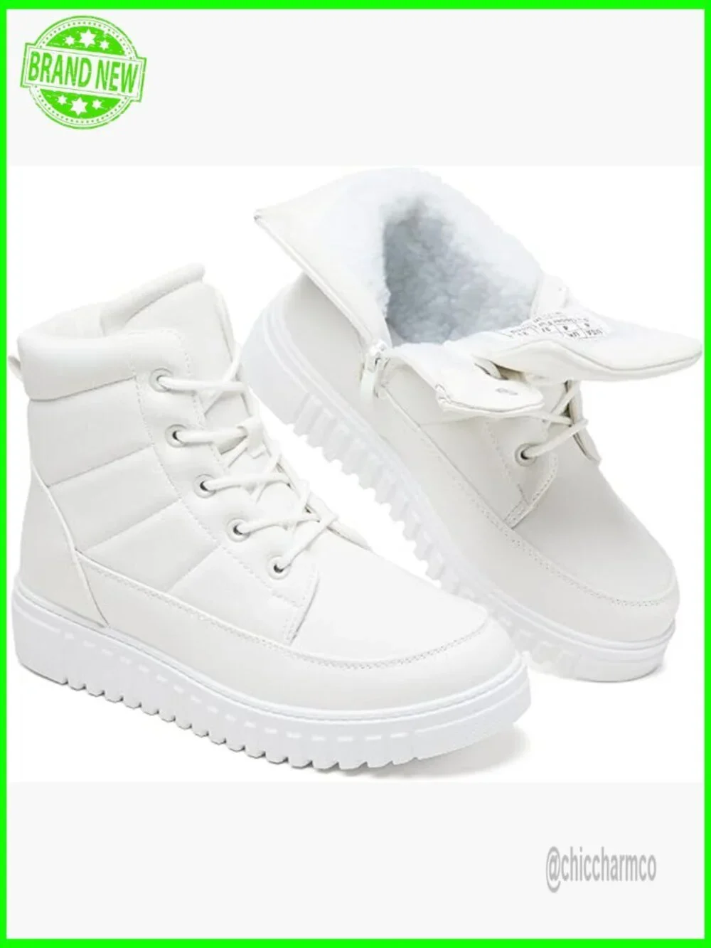 Winter Combat Boots Women Warm Snow Booties Ankle Hiking Sneakers Zipper